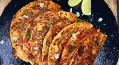 High Protein Cheesy Chicken Tacos